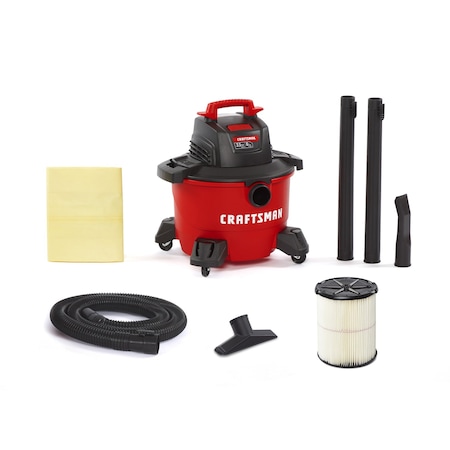 Craftsman 6 Gallon 3.5 Peak HP Wet/Dry Vac, Portable Shop Vacuum with Attachments CMXEVBE17584