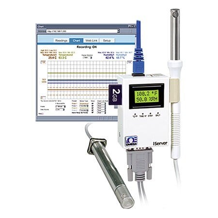 Omega Chart Recorder: 0%to 2.75% Relative Humidity Measured, 1°F to 45°C, 0°C to 60°C, Included, NIST ITHX-SD