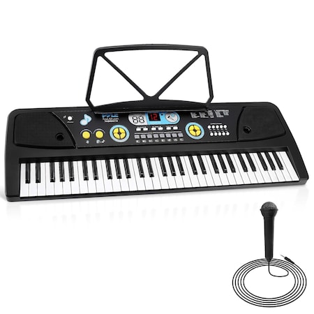 Pyle PyleElectric Keyboard 61 Keys - Portable Digital Musical, 10 Rhythms, 16 Tones, Wired Microphone PKBRD6112