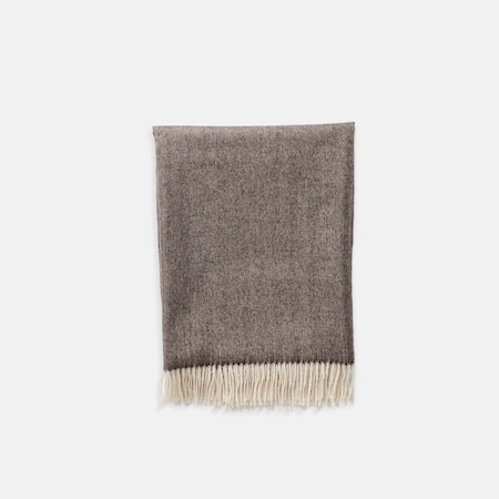 Homeroots Brown And Ivory Woven Wool Reversable Throw 489631