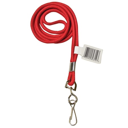 C-Line Products 1/8" x 36" Classic Round with Red Nylon Swivel Hook Neck Lanyard, 1/EA, 24EA/PK, 20PK/CT 89314-PK