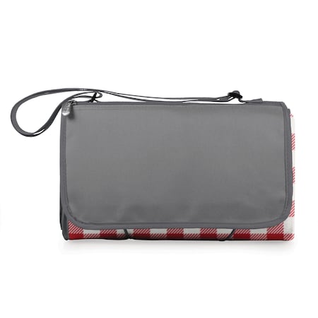 Picnic Time Family Of Brands Blanket Tote XL Outdoor Picnic Blanket, Red & White Gingham Pattern with Gray Flap 920-00-300-000-0