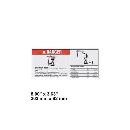 Genie REPLACEMENT DECAL, DANGER, ELEC HAZARD, GS,  1294707GT