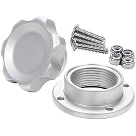Powerhouse 1.5 in. Filler Cap Silver with Bolt-In Aluminum Bung, Small PO3613267