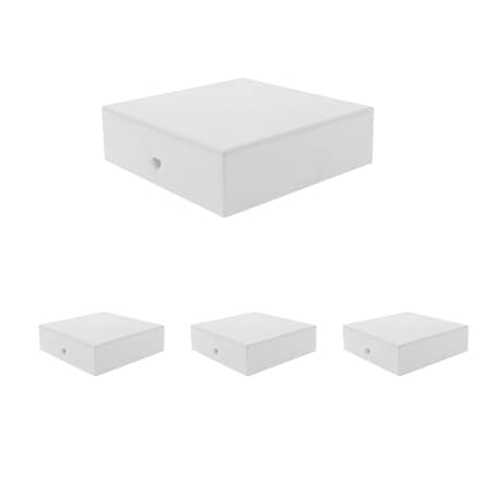 Nuvo Iron 4-in x 4-in Eazy-Cap Low Profile Steel White Post Cap, 4PK PCP24-WEC-IP4