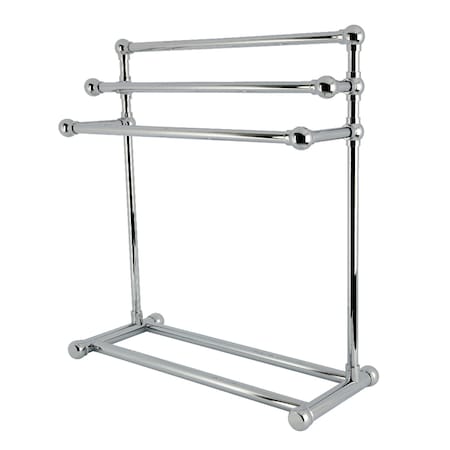 Kingston Brass 28" Freestanding Pedestal 3-Tier Towel Rack, Polished Chrome SCC8231