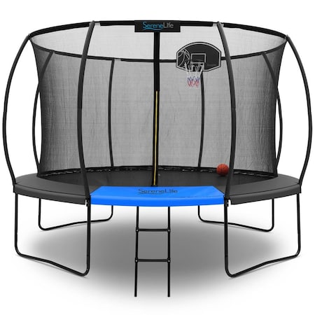Serenelife 12FT Outdoor Trampoline for Kids, Black SLTRMPK12CK
