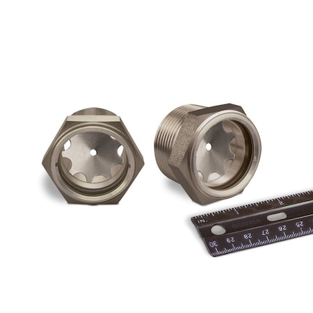 Oil-Rite 303 SS Gasketed Window Sights NPT Thread - 1 1/4in. NPT, 1 3/4in., Buna-N, SS B4763-16B