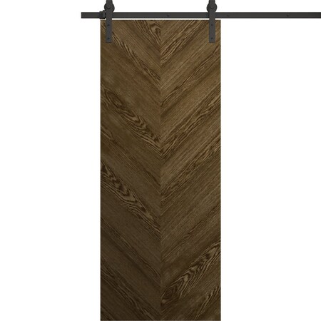 Sartodoors Modern Barn Door 18 x 80 inches, Ego 5005 Marble Oak, 6.6FT Rail Track Heavy Hardware Set, Solid EGO5005BD-B-DMR-18