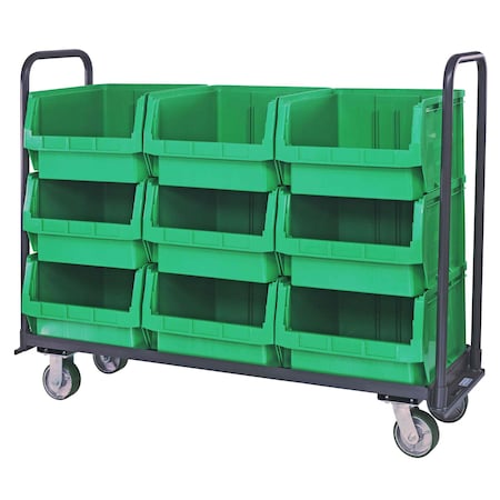 Quantum Storage Systems MAGNUM TOTE TRUCK 18 X 60 WITH BINS GREEN MTT-1860-543GN