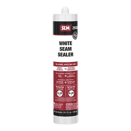 Sem 2900 1-Component Seam Sealer, 10.1 fl-oz Tube, Liquid, White, 1K Component 29362