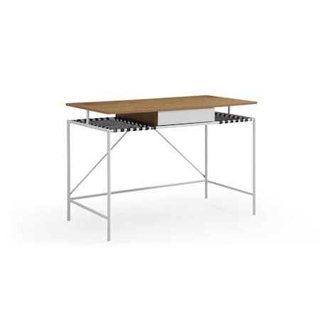 Homeroots 43" Natural and White Writing Desk 543757