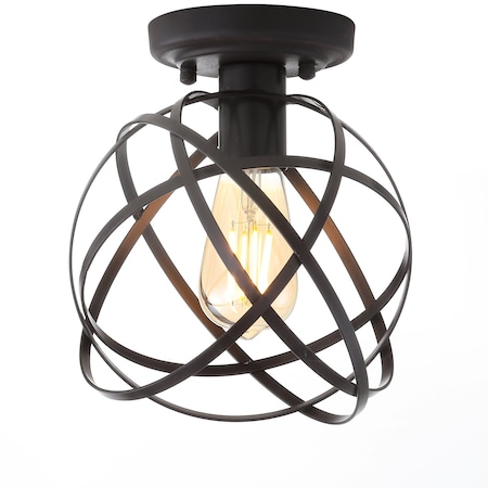 Jonathan Y Alba 8.5" Orb Metal LED Flush Mount, Oil Rubbed Bronze JYL9515A