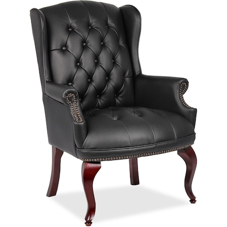Boss Traditional Guest Chair, 29 in W 32" L 41-1/2" H, Fixed, Vinyl Seat B809-BK