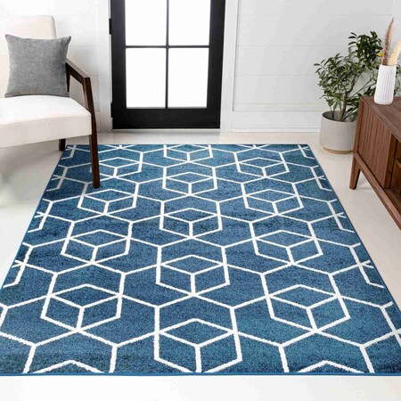 Jonathan Y Tumbling Blocks Modern Geometric Navy/White 5 ft. x 8 ft. Area Rug SEU101H-5