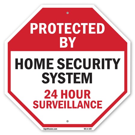 Signmission Protected By Home Security System 2, 10 Inch X 10 Inch, Aluminum Metal Signs OC-A-10-169