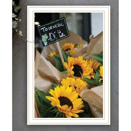 Homeroots Sunflower Bouquet White Framed Print Wall Art 529966