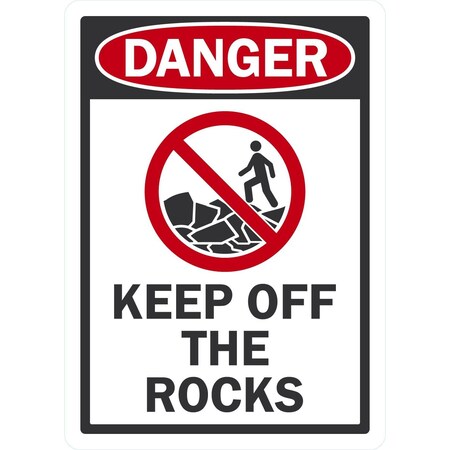 Lyle Keep Off The Rocks, 5x7, Engineer Grade, White G-16847-ED_5x7