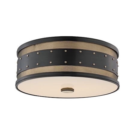 Hudson Valley Lighting Gaines 3 Light Flush Mount 16 In. Aged Old Bronze 2206-AOB