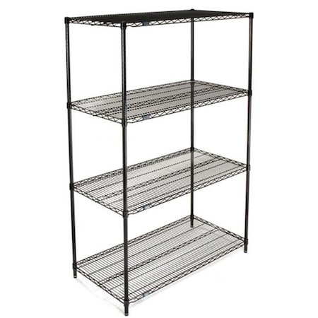 Tosafos Epoxy 24 x 42 x 63 in. Starter Shelf Unit- Black TO3677553