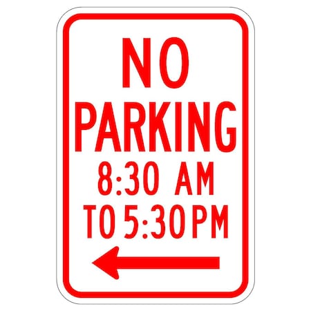Sign Solutions Usa Parking Sign, 12 in W, Aluminum Sign, White DUS12HWT1218R7-2aL