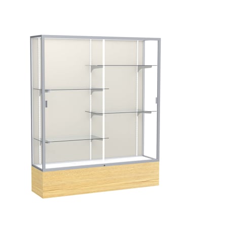 Ghent Floor Display Case 60x72x16, Plaque, Satin 2075PB-SN-LV