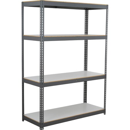 Global Industrial 4 Shelf, Heavy Duty Boltless Shelving Starter, 72"Wx48"Dx96"H, Laminate Deck B3164765