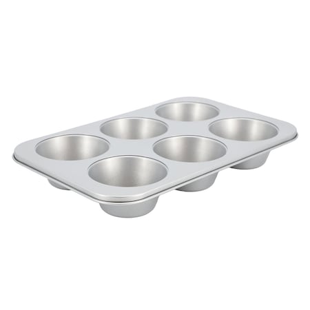 Martha Stewart Everyday Bakeaway 6 Cup Nonstick Carbon Steel Muffin Pan in Silver 128709.01