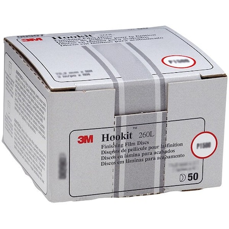 3M Finishing Film Abrasive Disc, Aluminum Oxide, P1500 Grit, Coated Type, 260L 7000000560