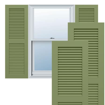 Ekena Millwork True Fit PVC Two Equal Louver Shutters, Moss Green, 15W x 55H, PR TFP101LVF15X055MG