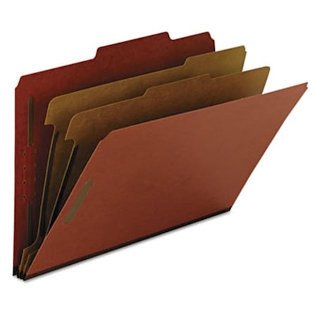 Smead Pressboard Classification Folder 2 in. Exp 2 dividers Legal Red 10BX, 10PK 19023