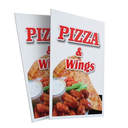 Signmission Pizza & Wings, Plastic Signs Only 24 Inch x 36 Inch, Corrugated Plastic, 2PK CSB-2436-2PACK-Pizza & Wings