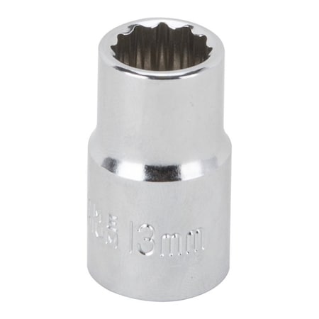 Vulcan Drive Socket, 13 mm Socket, 1/2 in Drive, 12-Point, Chrome Vanadium Steel, Chrome, MT6529119 MT6529119