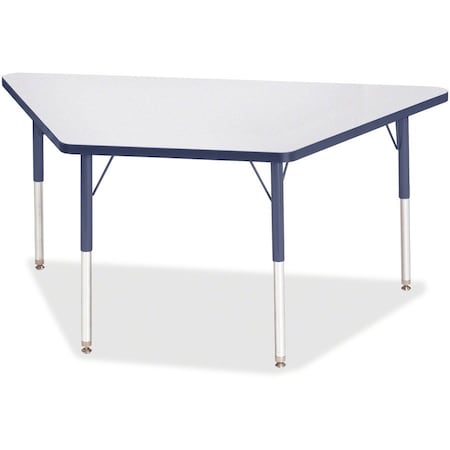 Jonti-Craft Berries Trapezoid Activity Tables, 30 in. x 60 in., A-height, Freckled Gray/Navy/Gray 6443JCA112