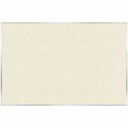 Ghent Vinyl Bulletin Board, Satin Aluminum Frame, 4ft H x 7ft 4in W, Ivory AV47-185