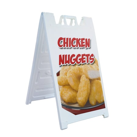 Signmission Chicken Nuggets, A-Frame & 2 Sign Inserts, Heavy-Duty Plastic Frame SBHD-C-2436-Chicken Nuggets