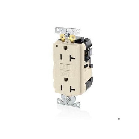 Leviton Lev-Lok GFCI 20A Ind Gr/PI Lt Almond MGFN2-T