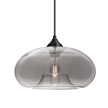 Besa Lighting Besa Bana Pendant, Smoke, Black Finish, 1x 60W MAX E26 Base 1JT-BANASM-BK
