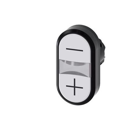 Siemens Twin pushbutton, 22 mm, round, plastic, white: -, white: + 3SU1000-3AB66-0AL0