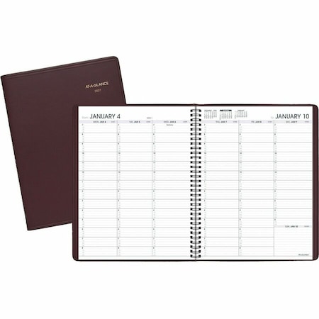 At-A-Glance Weekly Appointment Book, 11 x 8.25, Winestone Cover, 13-Month: Jan 2025 to Jan 2026 70-950-50