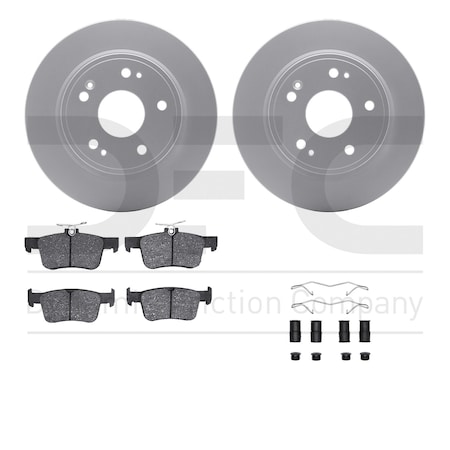 Dynamic Friction Co DFC GEOSPEC Coated Rotors with 5000 Brake Pads - Ceramic and Hardware 4512-59209