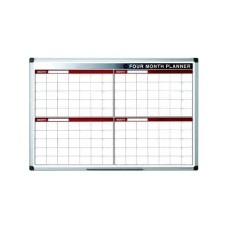 Mastervision Magnetic 4-Month Dry-Erase Planner, Red and Silver Design, 2x3' GA0376170