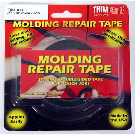 Trimbrite PINSTRIPES Molding Repair Tape Roll 12 Inch x 15 Foot Black T9042