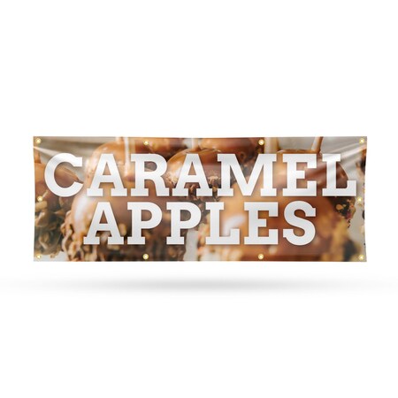 Signmission Caramel Apples, 36 Inch x 96 Inch, Vinyl Banner B-96-30503