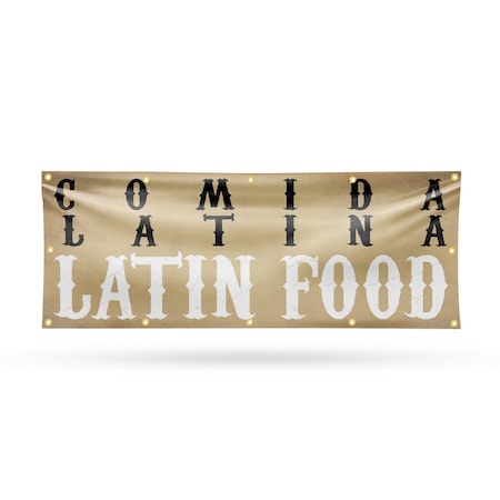 Signmission Comida Latina Latin Food, 48 Inch x 120 Inch, Vinyl Banner B-120-30521