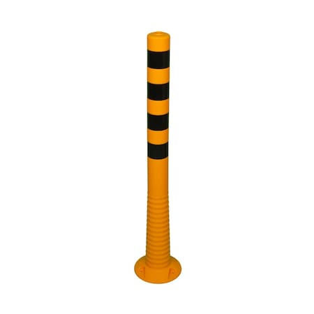 Pittman Flexible Bollard, Yellow and Black, Reflective, Polyurethane, 40'' 755683