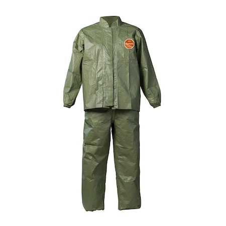 Tychem Jacket and Overall Set, Collared, TYCHEM(R) 2000 SFR, Webbing with Buckle, Zipper, Elastic Cuff QS750TGRXL000400