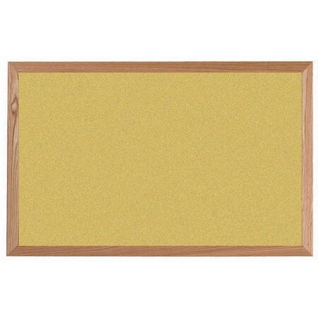 Aarco VIC Cork Bulletin Board, Red Oak Frame, Clear Lacquer Finish, Fresh Pineapple 24''Hx36''W OW2436212