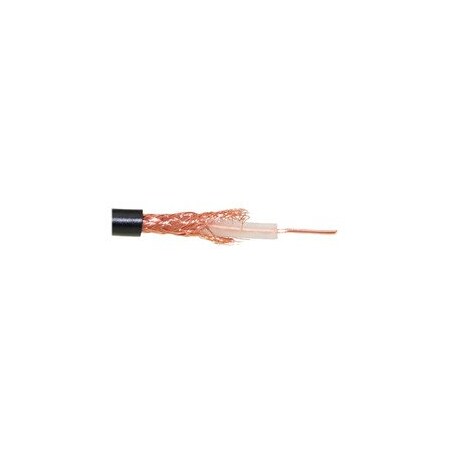 Cable Wholesale Bulk RG58/U Coaxial Cable, Black, 20 AWG, Solid Core, Braided Shield, Spool, 1000 foot 10X1-022NH