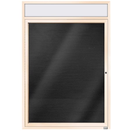 Aarco Enclosed Letter Board Directory w/ Powder Coated Ivory Aluminum Frame and Header, 48''Hx36''W, 1 Door ADC4836HIV
